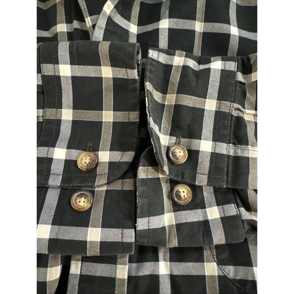 Orvis Men’s 2XLT Plaid Button Down Shirt Gray Black 100% Cotton - Picture 5 of 5